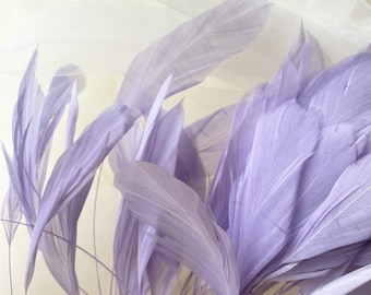 Lilac Natural Stripped Coque Feathers for DIY Millinery Plume Craft Hat Making Headpiece Dyed Rooster Loose Feather Handcrafts 5-7" 10 PCS