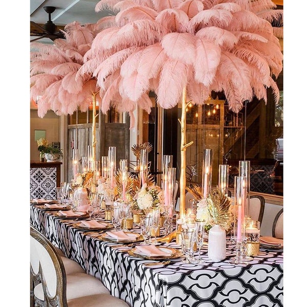 Teinte Grande Autruche Plumes Plume DIY Wedding Party Table Noël Carnaval Décorations Centre de table Millinerie 16-18 « / 40-45 cm longueur