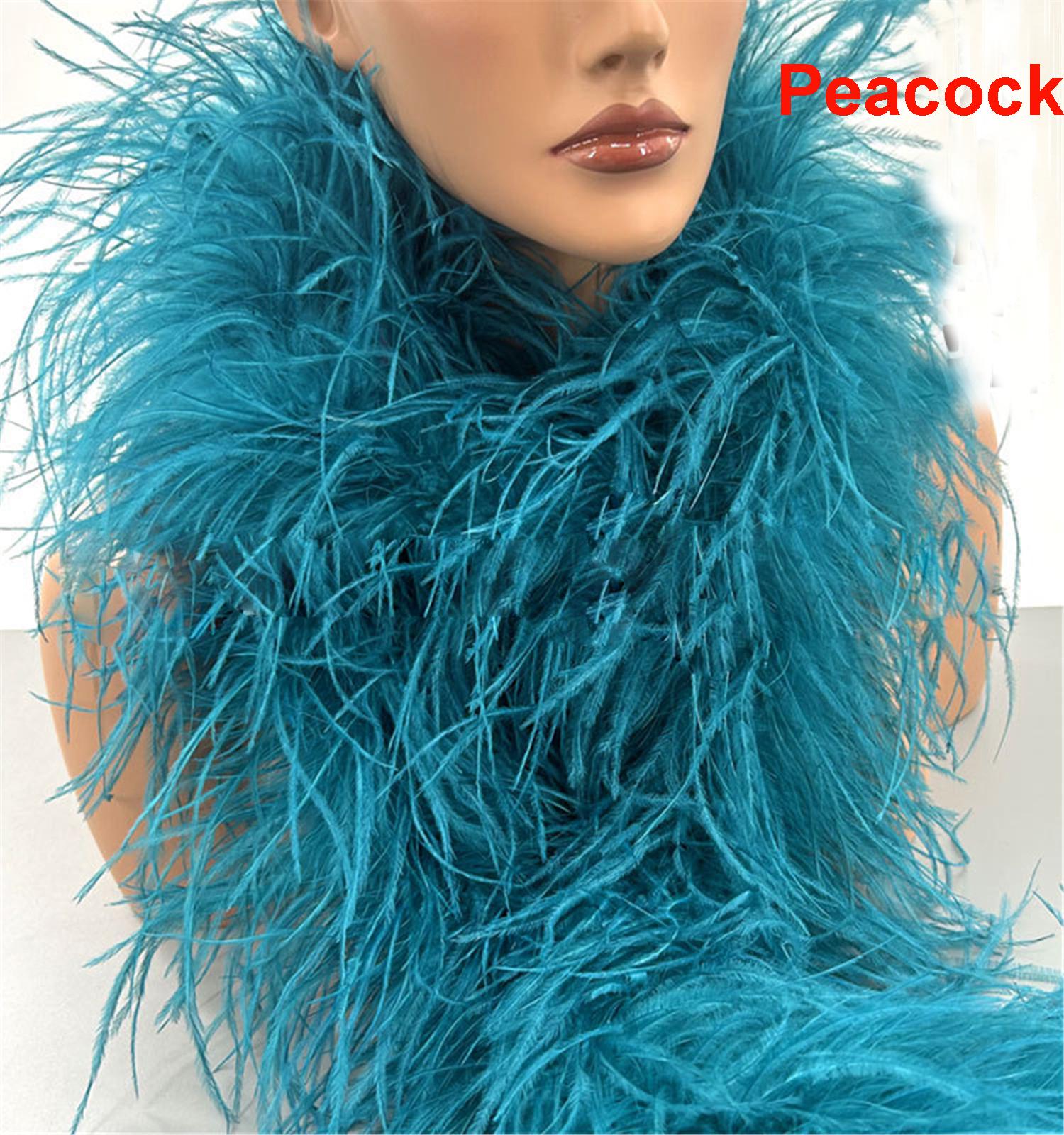 15色 5プライ 2メートル ふわふわ ダチョウの羽根 ボアトリム
