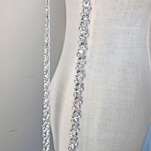 Sparkling Rhinestone Applique Bridal Rhinestone Chain Trim Applique Diamante Crystal DIY Bridal Dress