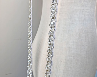 Mousseux Strassstone Applique Bridal Strassstone Chaîne Trim Applique Diamante Crystal DIY Robe de mariée