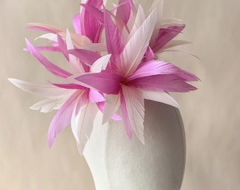 Twisted Feather Flower Millinery Fascinators  for Kentucky Derby Headpiece Handmade