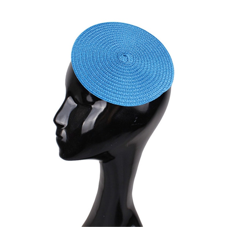 Chapeau bibi de forme ronde avec bouton Sinamay, base de chapeau haut de forme pour chapellerie et fabrication de chapeaux 5,9 pouces de diamètre image 4