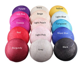 Runder Knopf Fascinator aus Sinamay für Hutmacherhandwerk & Hutherstellung 15 cm Durchmesser