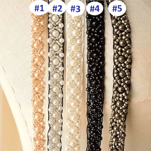 1 Yard Perle Perlenbesatz, Hochzeit Trim, Schmuck Trim, Hochzeit Trim des Kleides, Braut Schärpen, Brautschuhe, Handwerk, Epaulette Strass