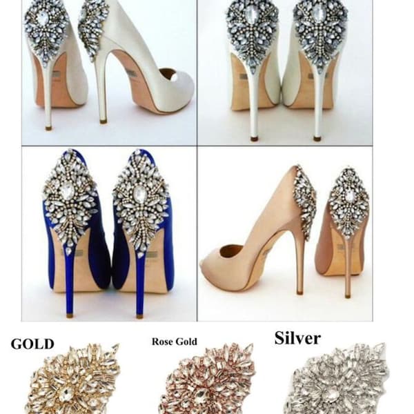 Crystal Rhinestone Shoe Clips Applique Diamante Appliques Sash Belt DIY Iron Glue on Shoes Bridal Wedding Bridesmaids Dress Gown
