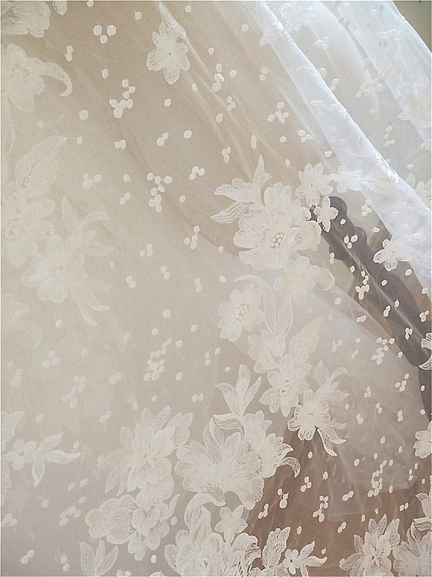 Stretch Floral Embroidery Lace Fabric Tulle Lace Fabrics Mesh DIY