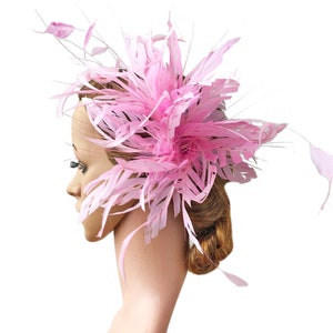Goose Feather Flower Mount Bouquet Dyed Biot Faux flowers Millinery Stripped Coque Feathers for Hat Fascinator Wedding Headpiece 1 Piece