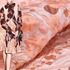 High-End Floral Jacquard Stoff, Polyeter Baumwolle Brokat Stoff, Emboss Rose Stoff für Haute Couture Kostüm Kleid Design
