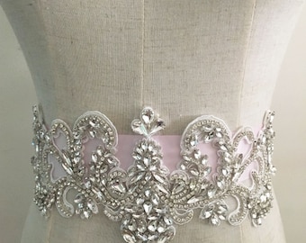 Bling Bridal Crystal Applique Wedding Dress Beaded  display picture 3