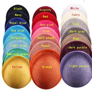 Round Shaped Button Fascinator Sinamay Hat Base Top Hat for Millinery & Hat Making 7.8&quot; Diameter