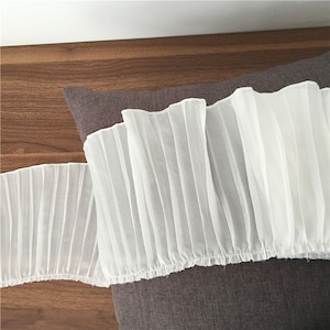 17cm Chiffon Pleated Lace Trims Folded Ribbon Fringe Edge Trimming for Wedding Girl Dress Gown Doll Decor