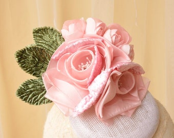 Silk Flower Millinery Fascinator Flower Hat Mount Wedding Prom Bridesmaid Headpiece Headband Prop