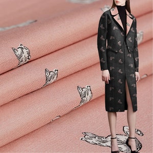 On Sale, Cat Pattern Jacquard Fabric, Embrossed Style Jacquard Fabric, Brocade Fabric, Fashion Fabric, For Wedding Party Dress -61&quot; wide
