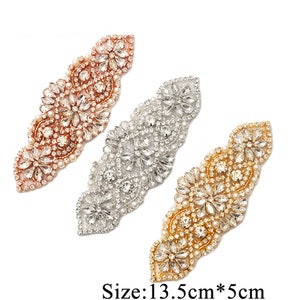 Stunning Bridal Belt Pearl Rhinestone Applique Wedding Belt Large Crystal Diamante Bridesmaid Sash for Wedding Dress