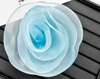 Organza Rose Brooch, 17cm Giant Fabric Flower, Millinery Supplies, Hat Making Floral Pin, DIY Couture Embellishment