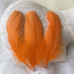 80 Colours Dyed Natural Real Stripped Goose Feathers for Fascinators Millinery Hat Making Headpiece 10/25/50/75/100 PCS 5-6&quot; Length