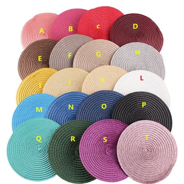 Chapeau bibi de forme ronde avec bouton Sinamay, base de chapeau haut de forme pour chapellerie et fabrication de chapeaux 5,9 pouces de diamètre