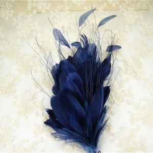 Fleur torsadée cheveux fleur casque chapellerie plume Mont Barrettes accessoires Bibi fleur de plume pour partie bal de mariage image 4