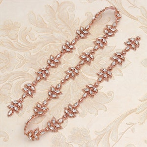Glitter Rhinestones Trimming Chain Crystal Diamante Applique Wedding Motif for Sash Belt Bridal Dress Evening Gown Dance Costumes