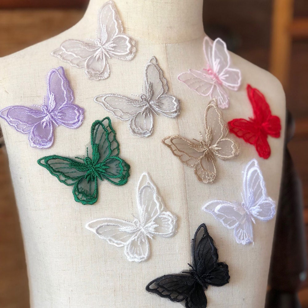 Embroidery Diy Butterfly Sew On Patch Badge Embroidered Butterfly Fabric  Applique From Cat11cat, $20.11