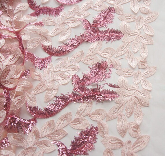 Robe de mariage Vintage broderie Sequin dentelle tissu passementerie passementerie tissu matériaux maille DIY en rose danse Costume 51 pouces Largeur vendu par 1/2 yard 3b2cee Robe de mariage Vintage broderie Sequin dentelle tissu passementerie passementerie tissu matériaux maille DIY en rose danse Costume 51 pouces Largeur vendu par 1/2 yard 3b2cee