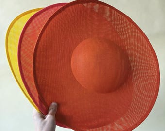 27 Colors 40cm Round Shaped Hat Base Button Fascinator Sinamay Top Hat for Millinery & Hat Making Derby