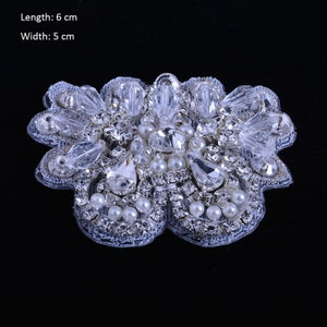 Silver Crystal Rhinestone Applique Diamante Appliques Sash Belt DIY Iron Glue on Bridal Wedding Bridesmaids Dress Gown 1 Piece
