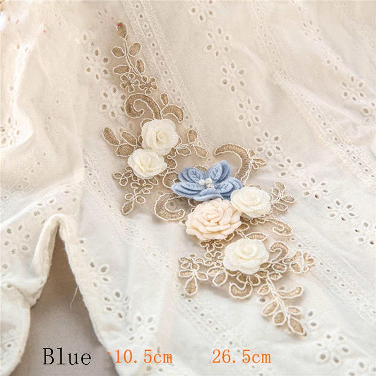 Embroidery Lace Rose Applique Lace Motif 3D Flower Patches Etsy
