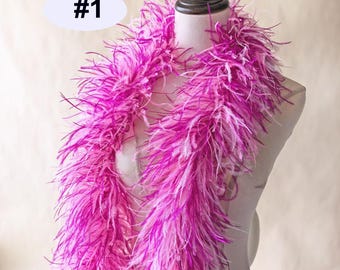 Mixing colors 5 Ply 2 Meters Fluffy Ostrich Feathers Boa Trim for Costumes Performers Fashion Shows Boots Scarf