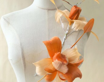Customization Twisted Feather Flower Millinery for Millinery Fascinators Headpiece Kentucky Derby Handmade