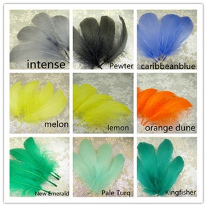 Wholesale Natural Real Dyed Stripped Goose Feathers for Millinery Fascinators Hat Making Handcrafts DIY 10/25/50/75/100 PCS 5-6&quot; Length