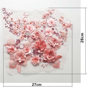 3d Flower Applique Patterns 3D Embroidery Flower Appliqué OneYard - Foto 8