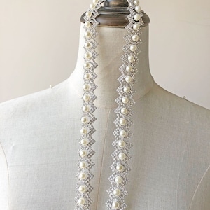 Wedding Rhinestones Trim Diamante Pearl Trims Appliques for Dress Sash Garter Bridal Headpieces Necklace Chain Applique Crystal Bridal Belt
