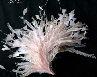 Natural Dyed Feather Flower Mount Bouquet Trims Faux flowers Millinery Hackle Goose Feathers for Hat Fascinator Wedding Accessories 1 Piece