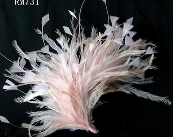 Natural Dyed Feather Flower Mount Bouquet Trims Faux flowers Millinery Hackle Goose Feathers for Hat Fascinator Wedding Accessories 1 Piece