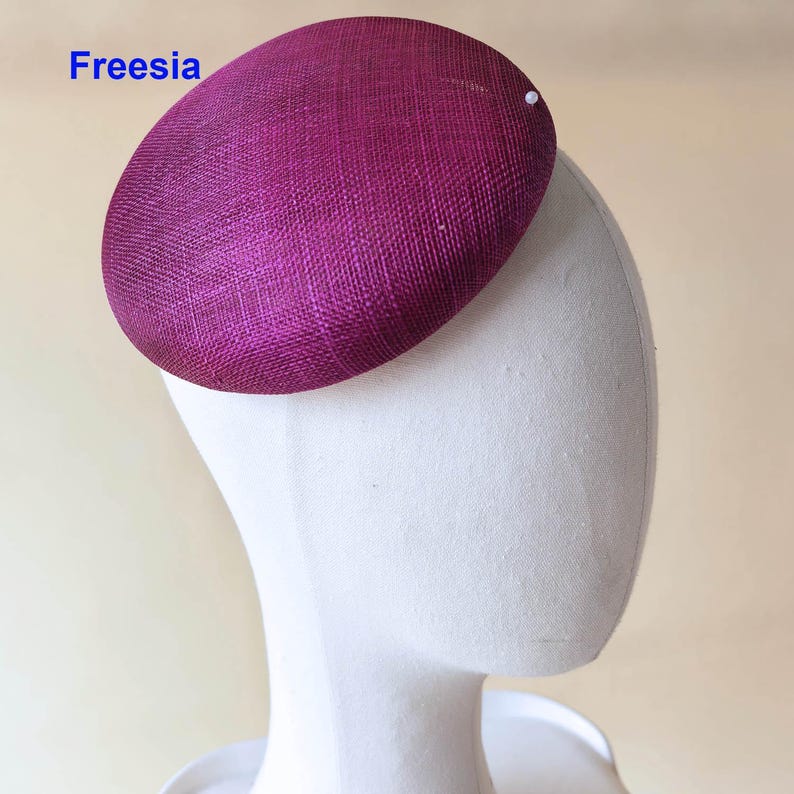 Round Shaped Button Fascinator Sinamay Hat Base Top Hat for Millinery & Hat Making 5.9" Diameter Freesia