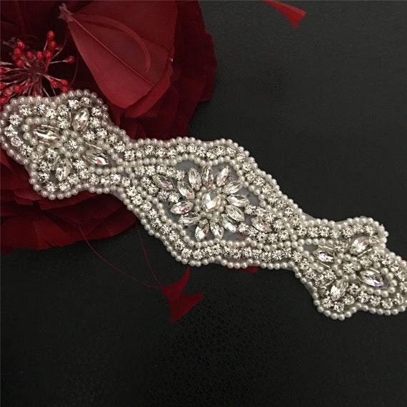 Bridal Rhinestone Applique Diamante Appliques DIY Sash Belt  display picture 1