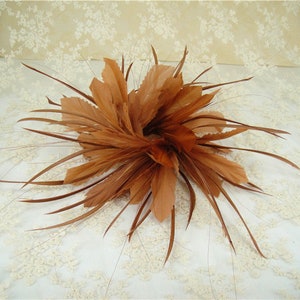 Hackle Dyed Goose Real Feather Flower Mounts Bouquet Faux flowers Natural Feathers Handmade DIY Hat Millinery Fascinators Decor 1 Piece