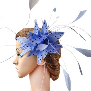 Handcrafts Goose Feather Flower Mount Bouquet Dyed Faux flowers Wired Stripped Coque Feathers for Kentucky Derby Hat Millinery Ascot 1 Piece