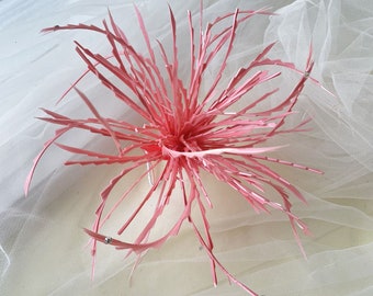 Customized Feather Millinery Goose Feathers Flower Embellishment with Crystal Detailing Feather Hat Trims Bridal Handmade Adornment 1 Piece