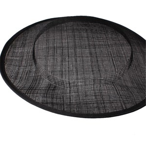 Black Round Shaped Button Fascinator Sinamay Hat Base Top Hat for Millinery & Hat Making 12.2&quot; Diameter