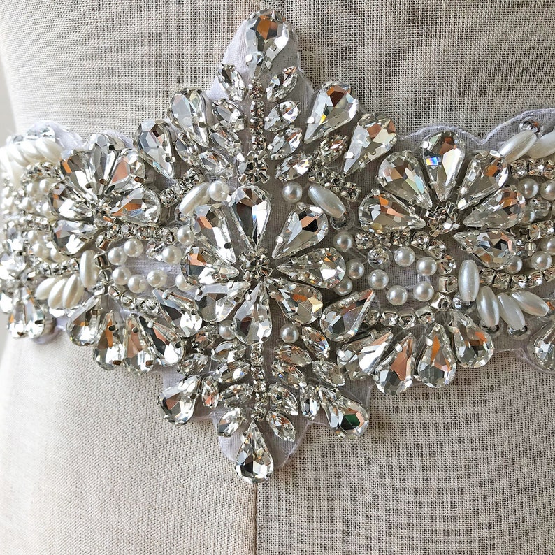 Rhinestone Applique Diamante Appliques Bridal Sash Belt Glue Etsy