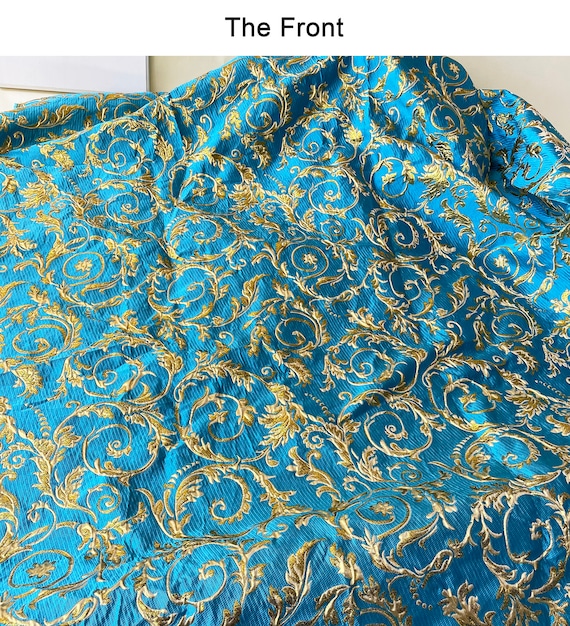 High- end Jacquard Fabric Polyeter Silk Thread Brocade Emboss Damask for Haute Couture Costume Design Sold by 1 Yard