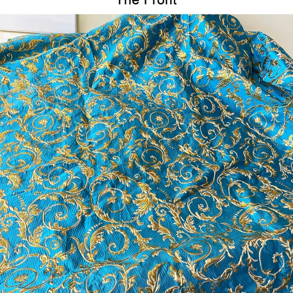 High- end Jacquard Fabric Polyeter Silk Thread Brocade Emboss Damask for Haute Couture Costume Design Sold by 1 Yard