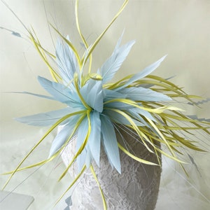 Handmade Goose Feather Flower Mount Bouquet Dyed Faux flowers Biot Stripped Coque Feathers Decoration Hat Millinery Fascinators 1 Piece