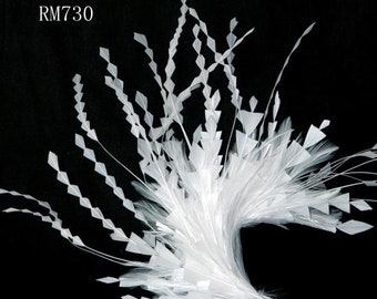 Natural Dyed Feather Flower Mount Bouquet Trims Faux Flowers Millinery Hackle Goose Feathers for Hat Fascinator 1 Piece