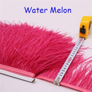 10-15 cm Width Ostrich Feather Trimming Trims Fringe Tassels with Satin Ribbon Decor for Dress Sewing Millinery Crafts Costumes by the Meter