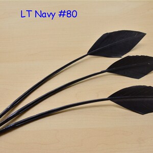 LT Navy Natural Arrowhead Turkey Quill Feather for Millinery Hats & Fascinators Party Decor Halloween Carnival Wedding Feathers Plume