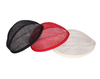 Tropfenförmige Sinamay Knopf Fascinator Hut Basis Zylinder für Hutmacher & Hutmacher 19cm Durchmesser